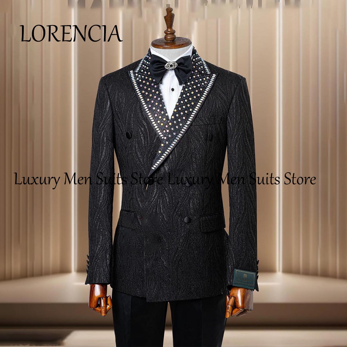 Mens Grooming Kit Luxury - Luxury Crystals Beaded Lapel Tuxedos Men