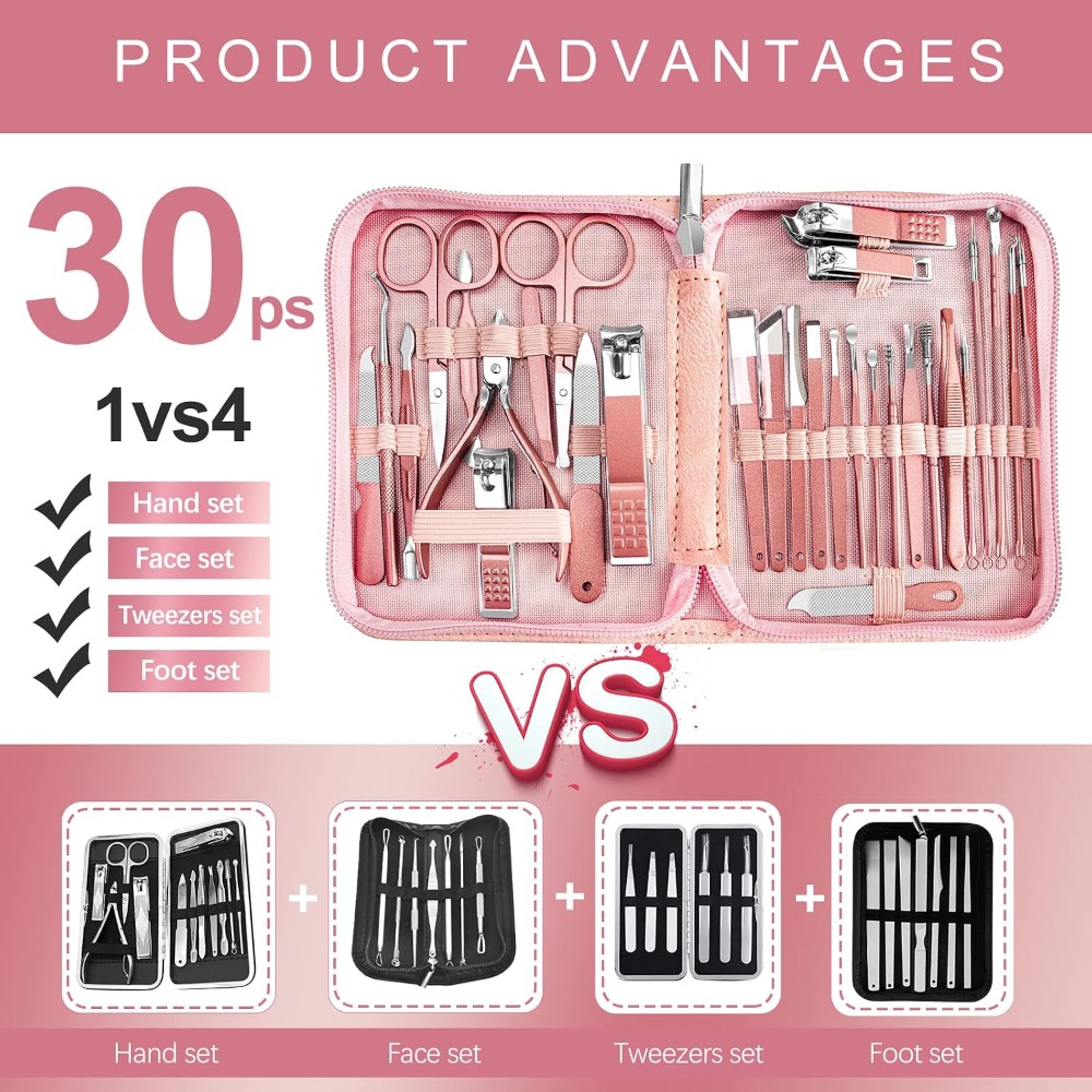 30-in-1 Professional Manicure  - đánh giá và giá Mens Grooming Kit Case