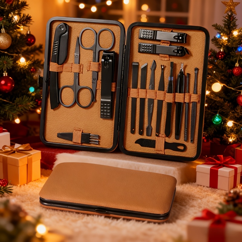 24Pcs Manicure Pedicure Set, B - đánh giá và giá Mens Grooming Kit Case